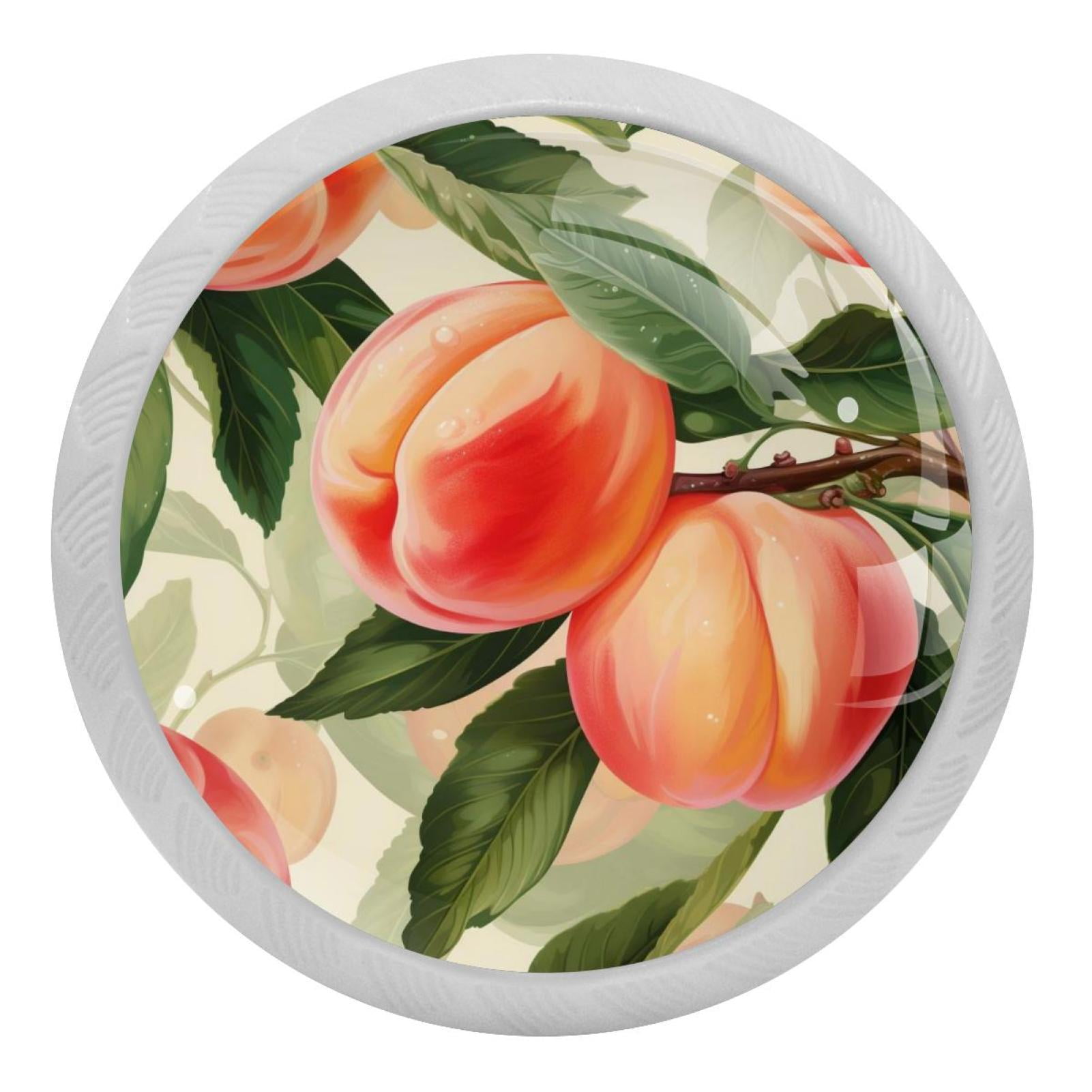 Peach Pattern 4PCS Knobs Pulls Fluorescent Drawer Handle Drawer Dresser Unique