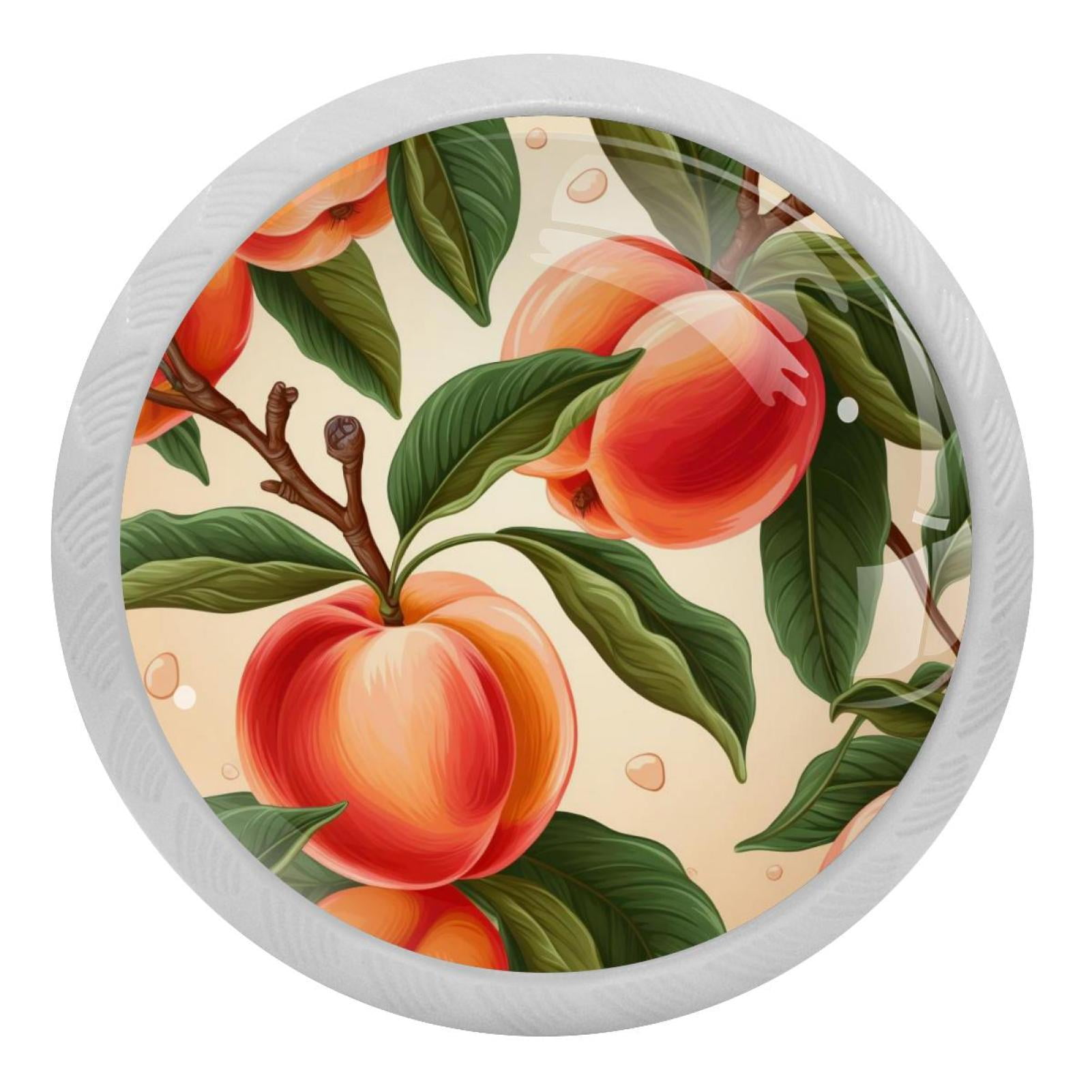 Peach Pattern 4PCS Knobs Pulls Fluorescent Drawer Handle Drawer Dresser Unique