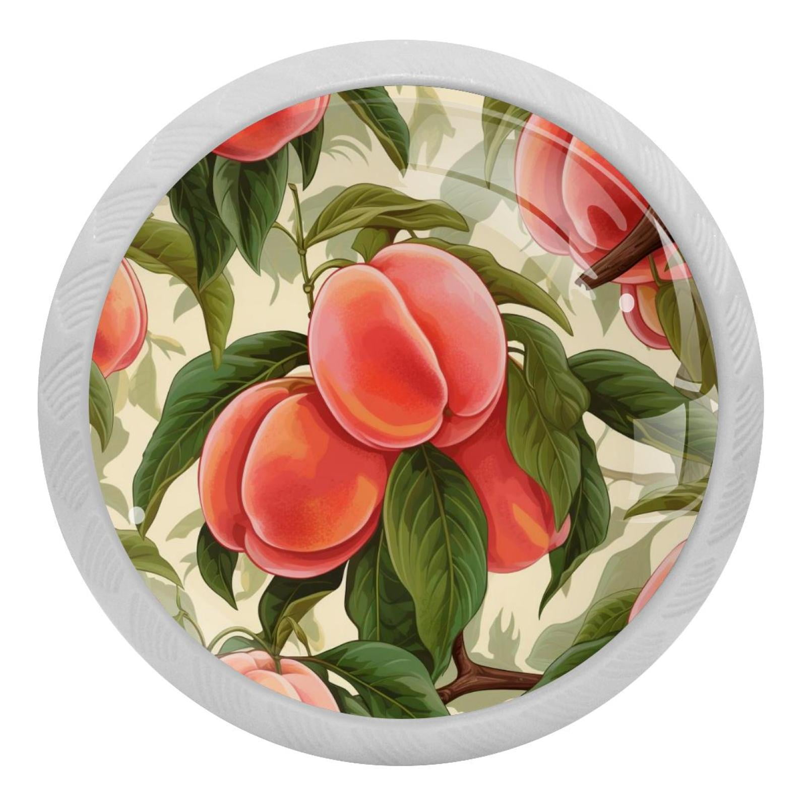 Peach Pattern 4PCS Knobs Pulls Fluorescent Drawer Handle Drawer Dresser Unique