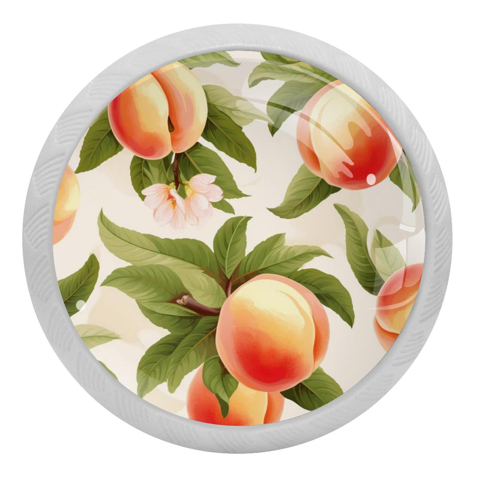 Peach Pattern 4PCS Knobs Pulls Fluorescent Drawer Handle Drawer Dresser Unique