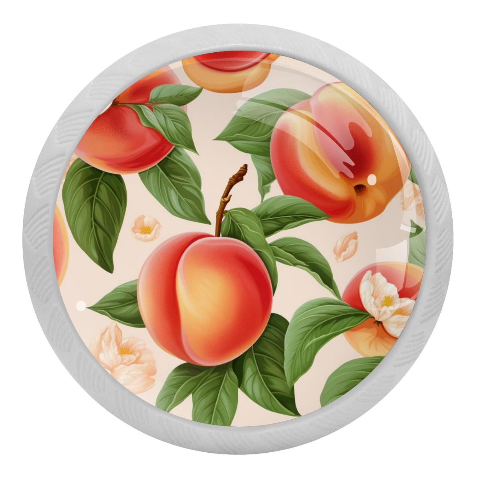 Peach Pattern 4PCS Knobs Pulls Fluorescent Drawer Handle Drawer Dresser Unique