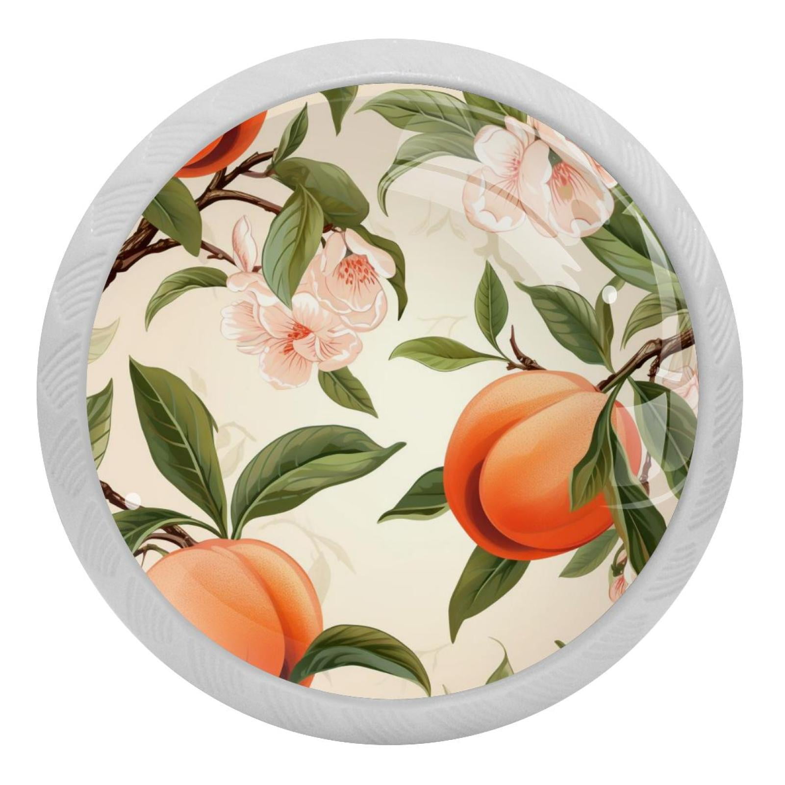 Peach Pattern 4PCS Knobs Pulls Fluorescent Drawer Handle Drawer Dresser Unique