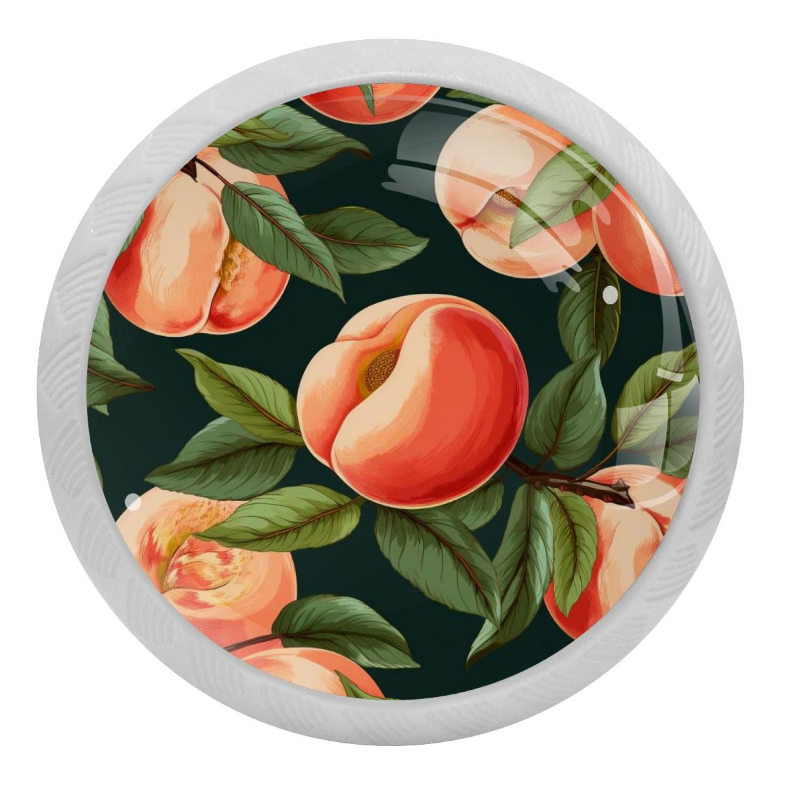 Peach Pattern 4PCS Knobs Pulls Fluorescent Drawer Handle Drawer Dresser Unique