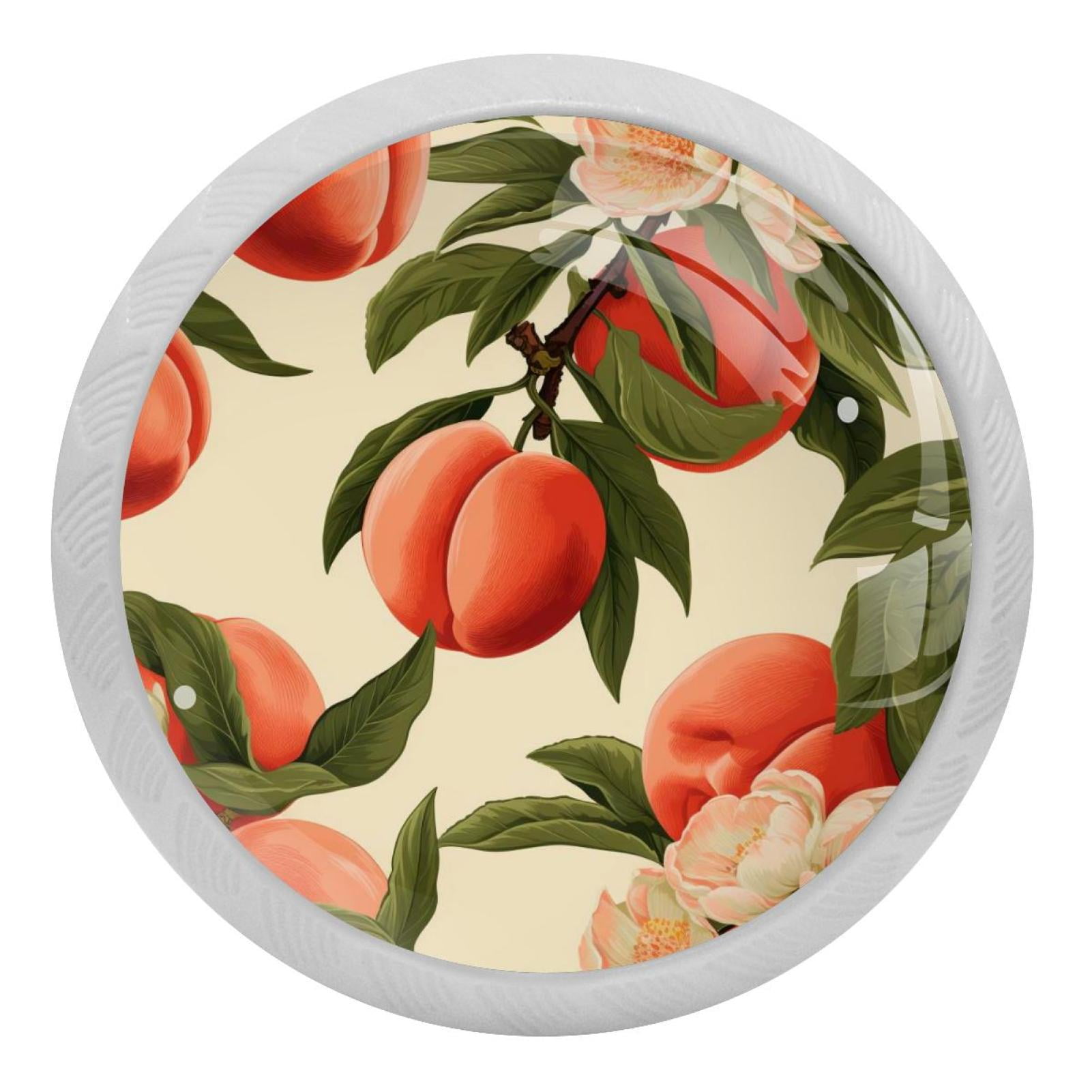 Peach Pattern 4PCS Knobs Pulls Fluorescent Drawer Handle Drawer Dresser Unique