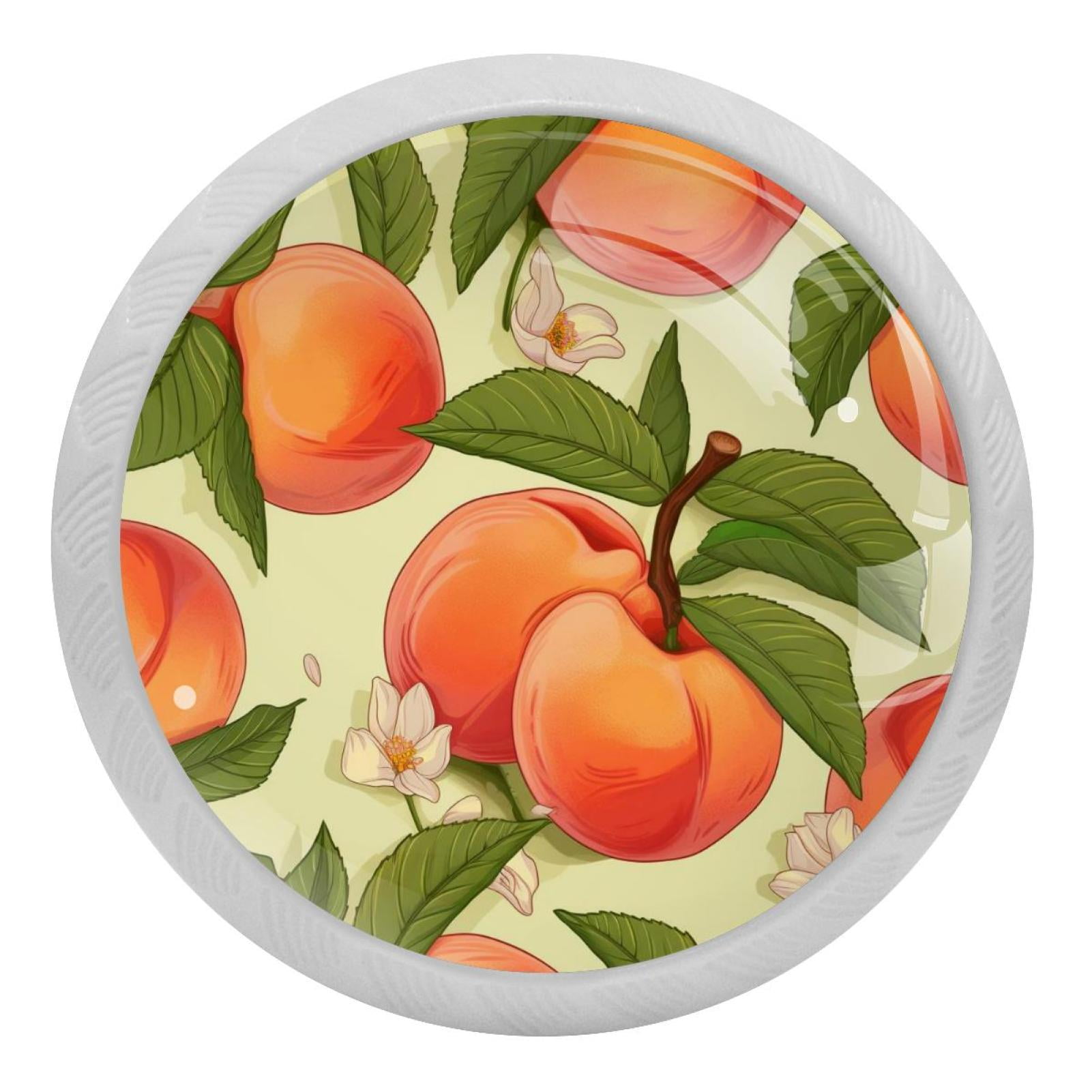 Peach Pattern 4PCS Knobs Pulls Fluorescent Drawer Handle Drawer Dresser Unique