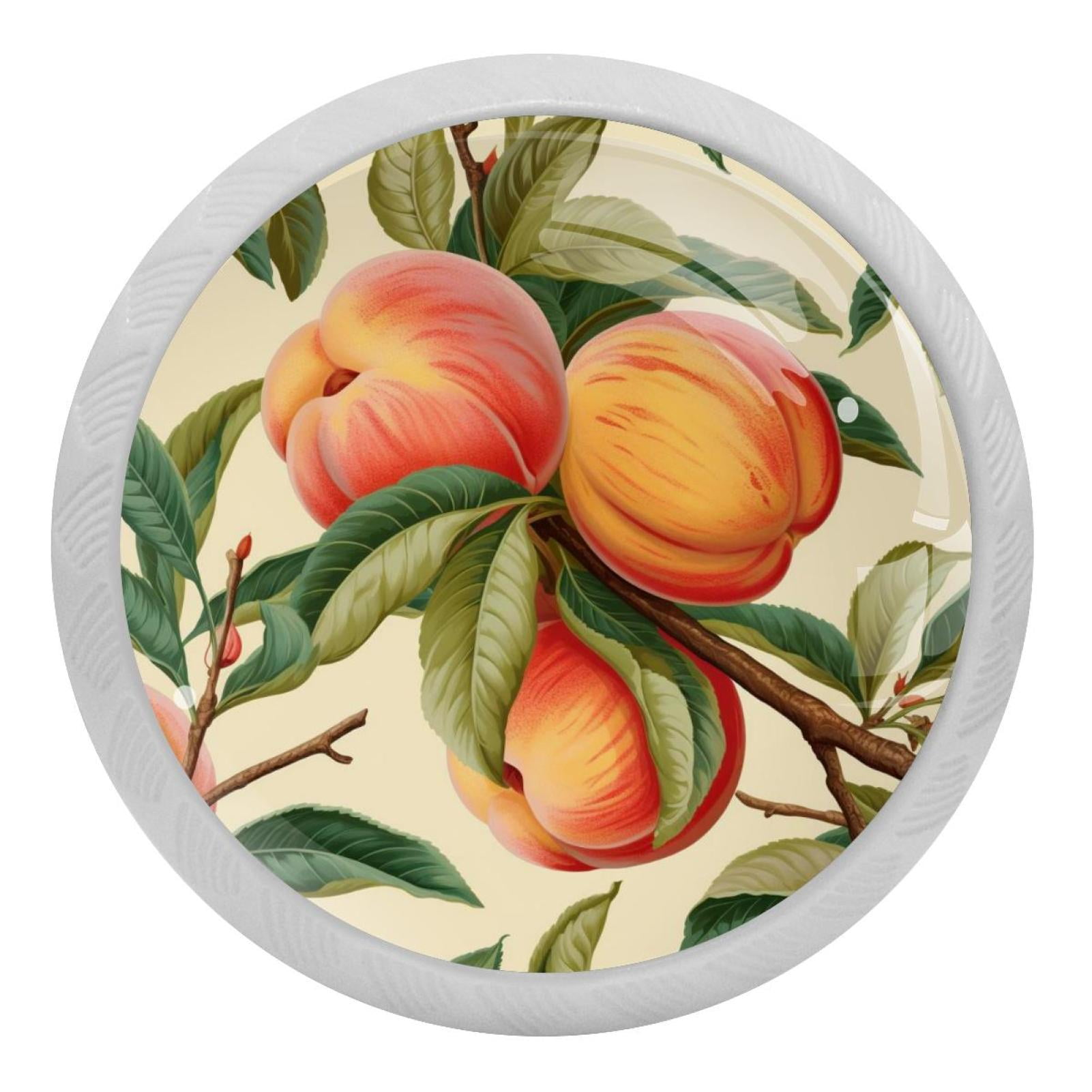 Peach Pattern 4PCS Knobs Pulls Fluorescent Drawer Handle Drawer Dresser Unique