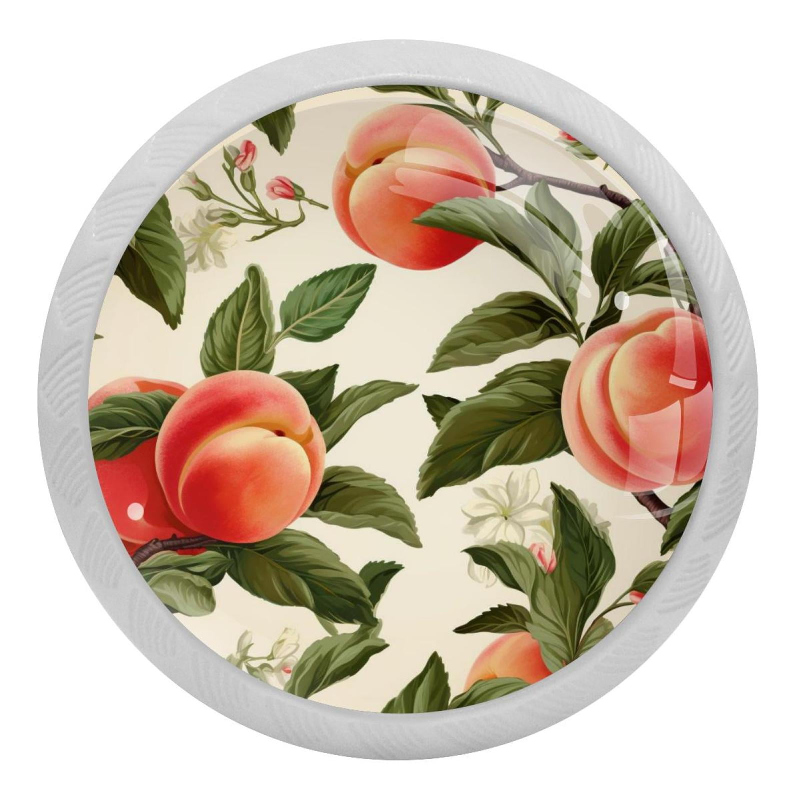 Peach Pattern 4PCS Knobs Pulls Fluorescent Drawer Handle Drawer Dresser Unique