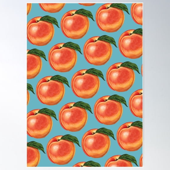 Peach Pattern Poster Wall Art, Modern Wall Decor For Living Room Bedroom, 12x18 UNFRAMED