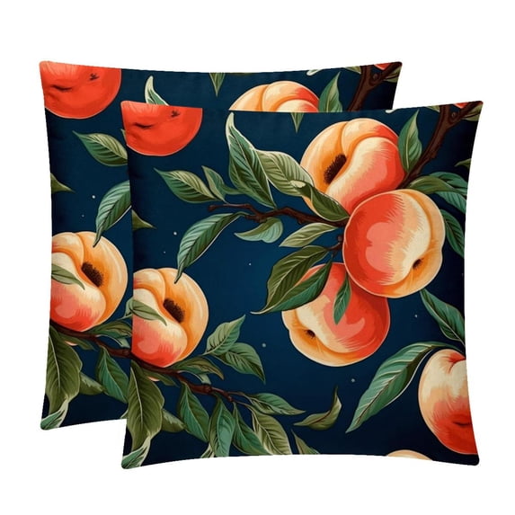 Peach Pillow Covers Inserts - Set of 2 Chair Pillow Covers, Decorative Pillows - Available in 16x16, 18x18, and 20x20 Inches with Unique Patterns for Any Occasion