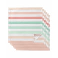 thumbnail image 1 of Peach Pink Green Ombre Cloth Napkins Set of 6 Reusable Dinner Napkins, Farmhouse Stripe Modern Cocktail Napkin Washable Table Napkins for Wedding/Holiday Party/Baby Shower 20"x20", 1 of 7