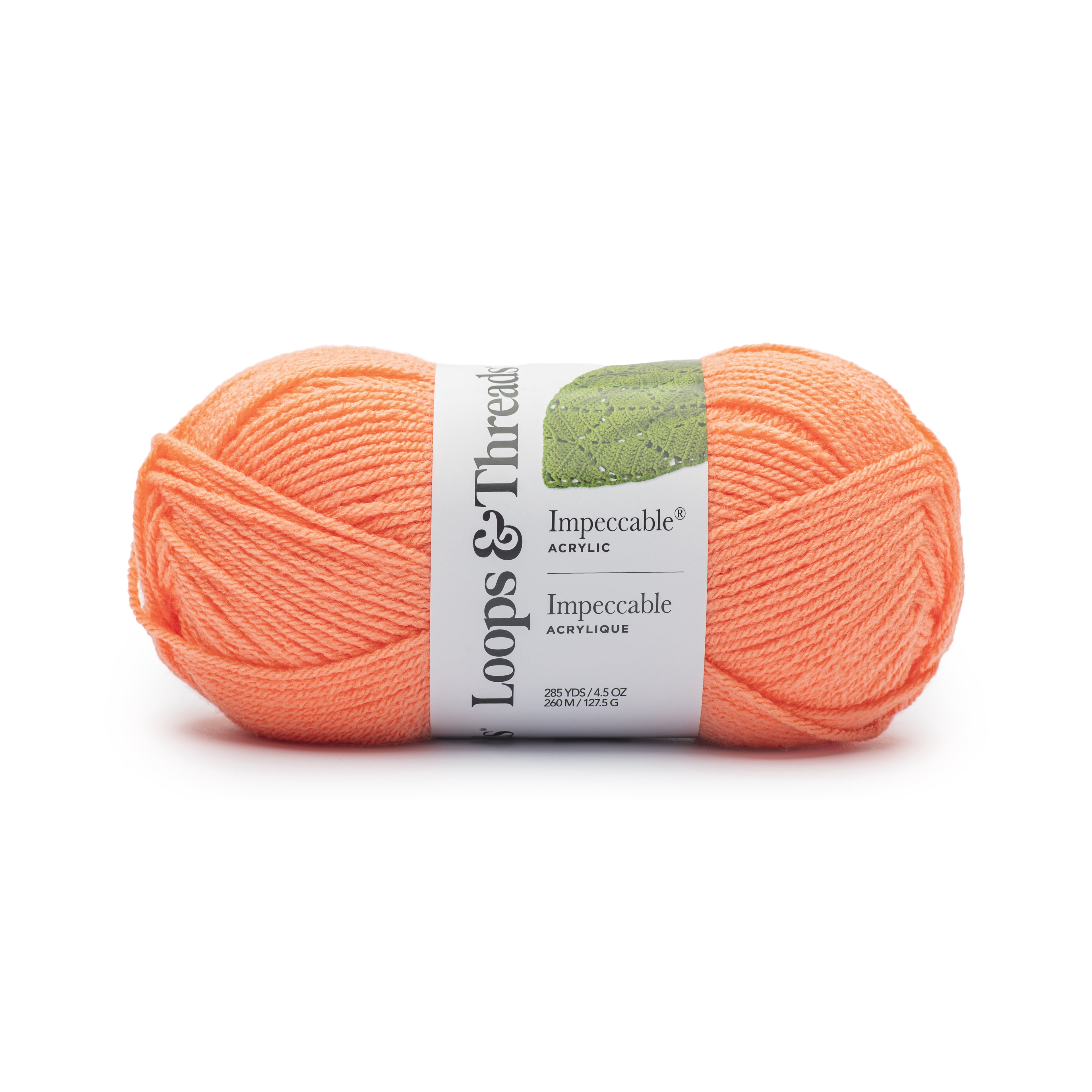 Loops & Threads Peach Pink Impeccable Solid Yarn - Medium Weight Yarn for Knitting, Crochet, Weaving, Arts & Crafts, 18 Pack