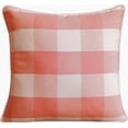 thumbnail image 1 of Peach Pink Ivory White Large Gingham Checks, Plaid Couch Cushion Cover, 24 x 24 Buffalo Checks Cotton Pillow Cover, Pink Pillow Cover 24x24 inch (60x60 cm) - Peach Pink Plaid, 1 of 4