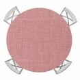 thumbnail image 1 of Peach Pink Round Fitted Tablecloth with Elastic Edge, Waterproof Table Cloth Table Cover for 55"-60" Tables, Farmhouse Burlap Solid Pink Modern Linen Texture Tablecloths for Dining Picnic Outdoor, 1 of 9