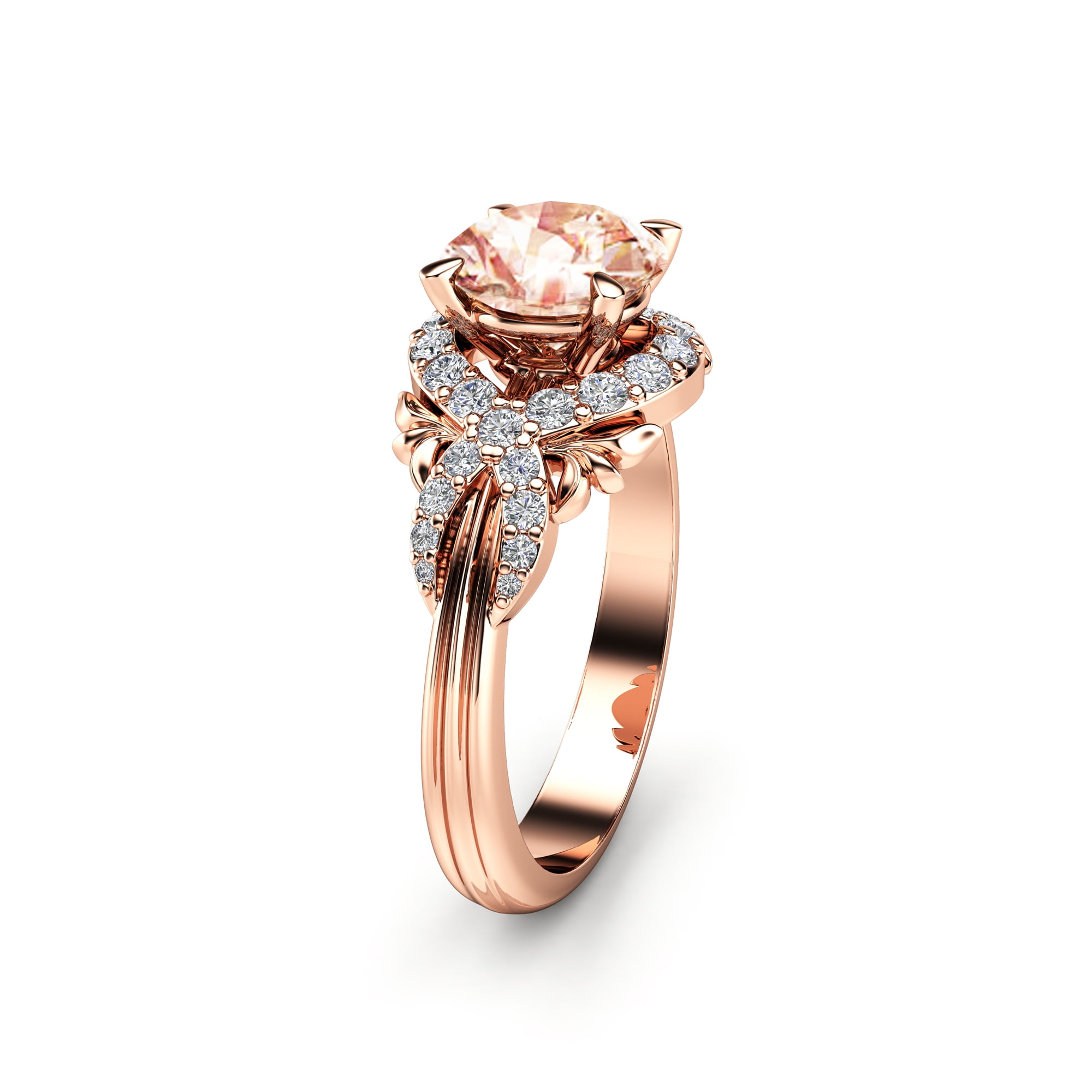 Peach Pink Sapphire Engagement Ring - Walmart.com