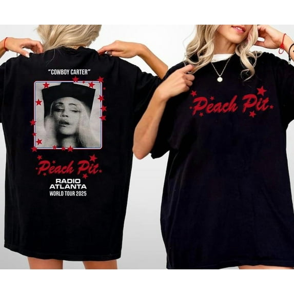 Peach Pit Atlanta Inspired Shirt, Country Tour Concert Tee, Gift for Music Fans, Music Tour In Atlanta Tour 2025 Shirt ,Black Color,Size M