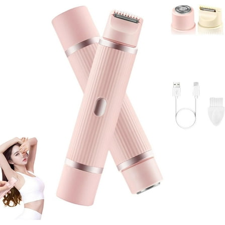 Peach Please Razor, 3.0 Dual Head Wet/Dry Electric Shaver for Women, Painless Hair Removal for Face, Legs & Bikini