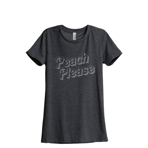 Peach Please Women's Fashion Relaxed T-Shirt Tee Charcoal Grey Small