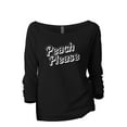 thumbnail image 1 of Peach Please Women's Fashion Slouchy 3/4 Sleeves Raglan Lightweight Sweatshirt Black X-Large, 1 of 3
