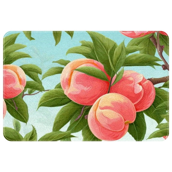 Peach Polyester Non-Slip Machine Washable Floor Rugs, Floor Mats, and Bath Rugs