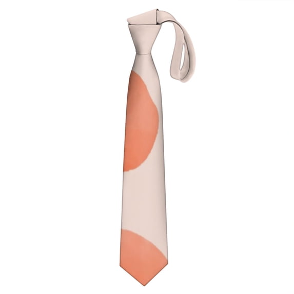Peach Print Men's Necktie - Elegant Satin Formal Tie for Wedding, Business & Prom - Kawaii Tropical Fruit Design, Wrinkle-Resistant, Vibrant Pink & Sweet Peach Pattern, Gift for Grooms & Professionals