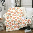 thumbnail image 1 of Peach Print Plush Blanket Cute Tropical Fruit Peaches Fleece Blanket Red Green Design Sherpa Throw Blanket for Bed Sofa Couch Room Decor Lightweight Fuzzy Blanket Throw 50"x60", 1 of 1