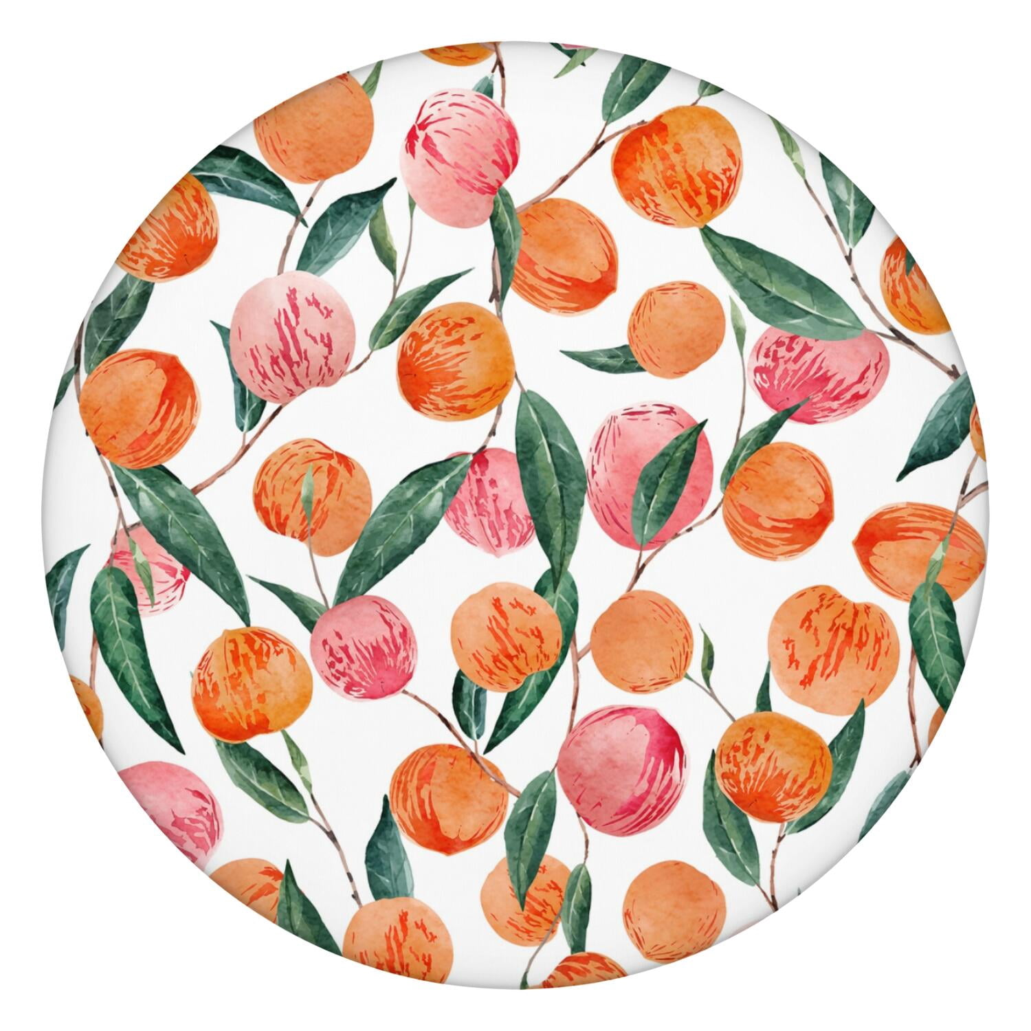 Peach Print Round Elastic Tablecloth - Waterproof Fitted Table Cover ...