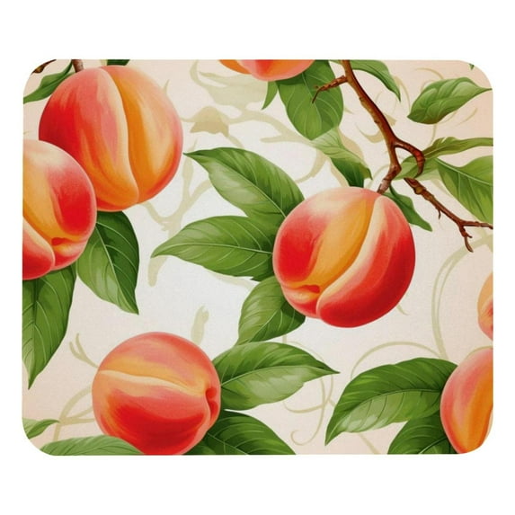Peach Printed Square Desk Pad Mouse Pad Desk Mat Non-Slip Rubber Bottom – 8.3x9.8 Inch – Suitable for Office and Gaming