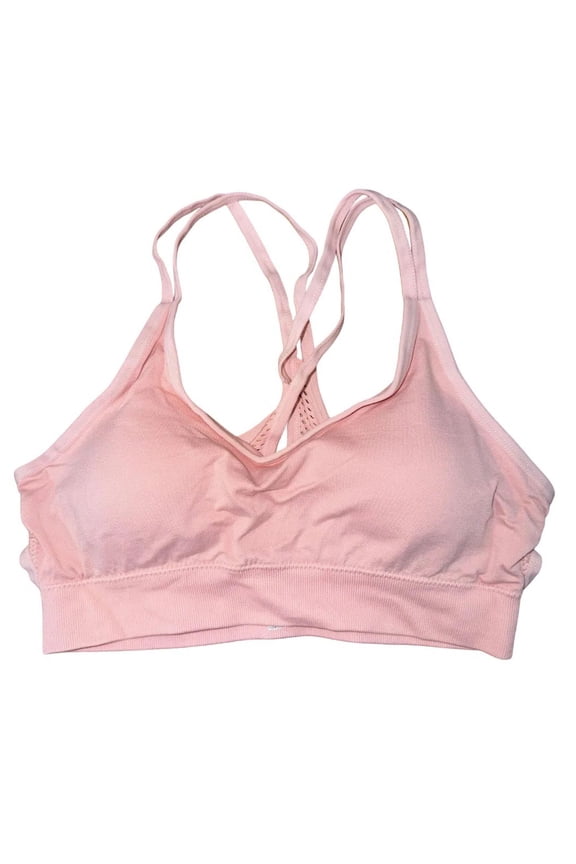 Peach Racerback w/Peephole Padded Sports Bra size Medium