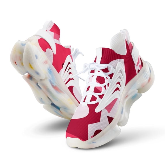 Peach Red, Love, Module Walking Shoes for Men Woman Lightweight Tennis Fashion Elastic Sports Shoes Cushion Basketball Shoes