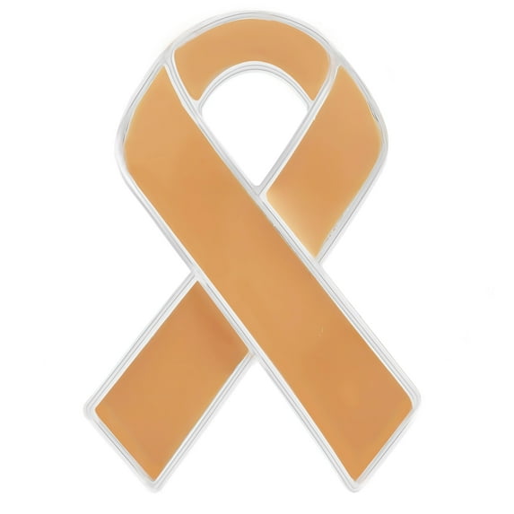 Peach Ribbon Awareness Pins