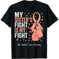 thumbnail image 1 of Peach Ribbon Sister Endometrial Cancer Awareness T-ShirtMen's and women's pure cotton short-sleeved shirts, 1 of 6