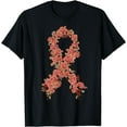 thumbnail image 1 of Peach Ribbon Uterine Endometrial Cancer Awareness T-Shirt, 1 of 4