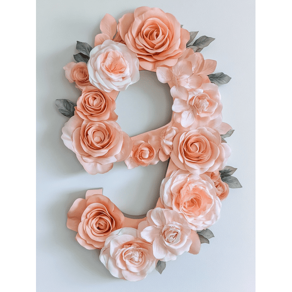 Peach Rose Floral Number 9 Canvas Wall Art Perfect for Bedroom Decor Living Room Decor Nursery Decor Wedding Decor and Gallery Wall Decor