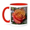 thumbnail image 1 of 3dRose, Peach Rose III, 15oz Two-Tone Red Mug, 1 of 7