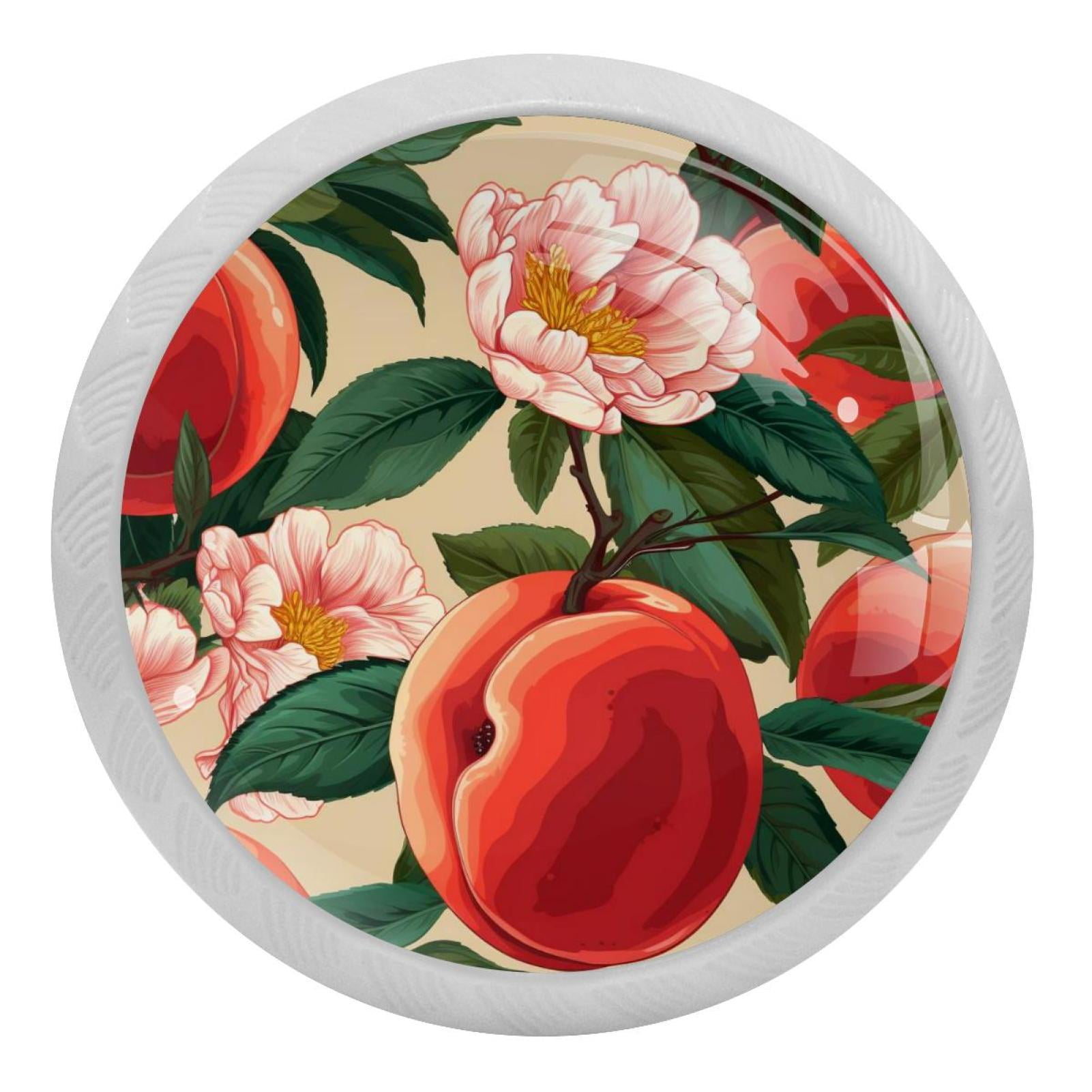 Peach Round GlowintheDark Dresser Knobs Fluorescent Drawer Pulls with Screws 4 Pack