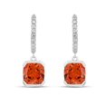 thumbnail image 1 of Fine Color Jewels Lab Created Sapphire Drop Earrings for Women 925 Sterling Silver Drop Style, 1 of 9