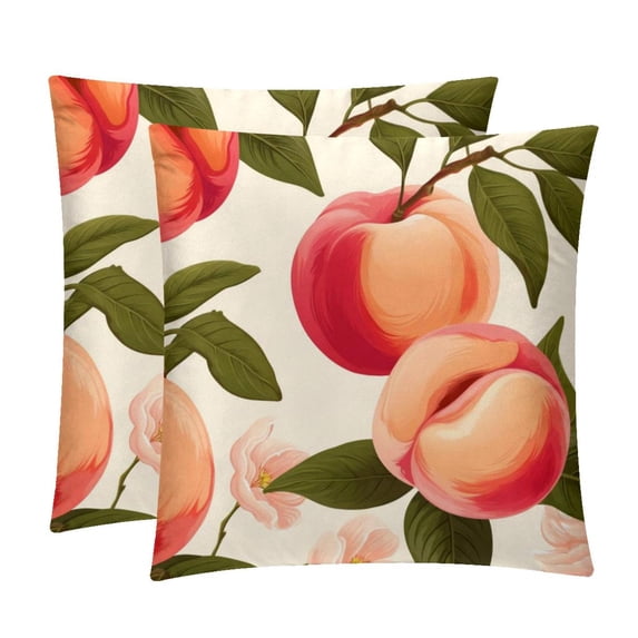 Peach Set of 2 Velvet Throw Pillow Covers Inserts with 16x16, 18x18, 20x20 Inches Chair Pillow Covers - Unique Patterns for Throw Pillows for Various Occasions