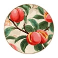 thumbnail image 1 of Peach Set of 6 Microfiber Leather Round Coasters, 11x11 cm/4.3x4.3 in Drink Coasters - Absorbent Cup Mats for Table, Bar, Home - Black Coaster Set, 1 of 6