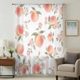 thumbnail image 1 of Peach Sheer Curtains 54 Inches Long, Spring Floral Green Leaf Botanical Pink Fruit Light Filering Curtains, Breathable Simi Curtain Privacy Drapes for Kitchen Bathroom Nursery Small Window Treatment, 1 of 9