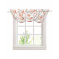 thumbnail image 1 of Peach Sheer Waterfall Valance Curtains for Window, Spring Floral Green Leaf Botanical Pink Fruit Rod Pocket Sheer Topper Swag Curtains for Living Room, Kitchen 38.5"W x 47.2"L, 3 Panels, 1 of 7