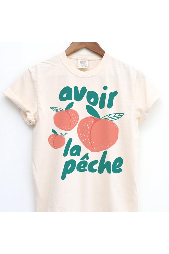 Peach Shirt French TShirt French Saying Quote T Shirt Feeling Peachy Positive TShirt Fruit