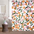thumbnail image 1 of Peach Shower Curtain, Allover Fruits Cute Bright Colorful Design Waterproof Fabric Bathroom Curtains Set with 12 Hooks, Peachy Pink 72×72 inch, 1 of 7