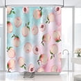 thumbnail image 1 of Peach Shower Curtain, Fruit Shower Curtain, Pink Fruits Shower Curtain Set Waterproof Bath Curtain Kids Bathroom Decor with 12 Hooks, 72x72 inches, 1 of 5