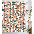 thumbnail image 1 of Peach Shower Curtains, Allover Fruits Shower Curtain Cute Bright Colorful Design Waterproof Fabric Bathroom Shower Curtain Set with 12 Hooks, Peachy Pink 72"×72", 1 of 6