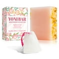 thumbnail image 1 of Peach Soap Bars Feminine Wash, Natural Organic Bar Soap for Women Ph Balance Wash Eliminates Odor Moisturizing Soap with Foaming Net, Peach Soap Feminine Wash 100g, 1 of 8