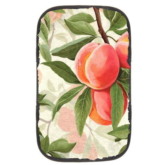 Peach Soft Comfortable Furry Printed Car Armrest Cover 12.5x8.2 Inch Armrest Accessory