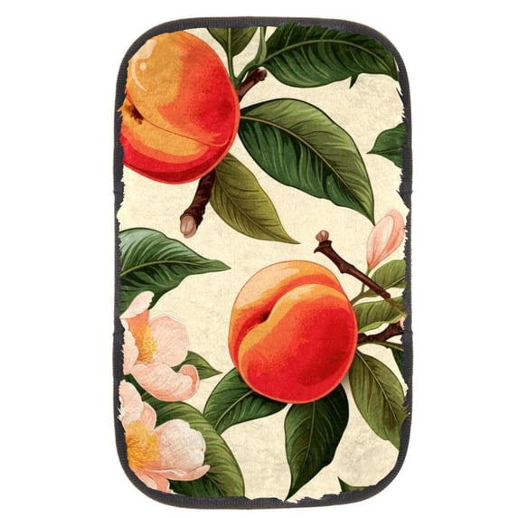 Peach Soft Comfortable Furry Printed Car Armrest Pad Mat Cover Accessory