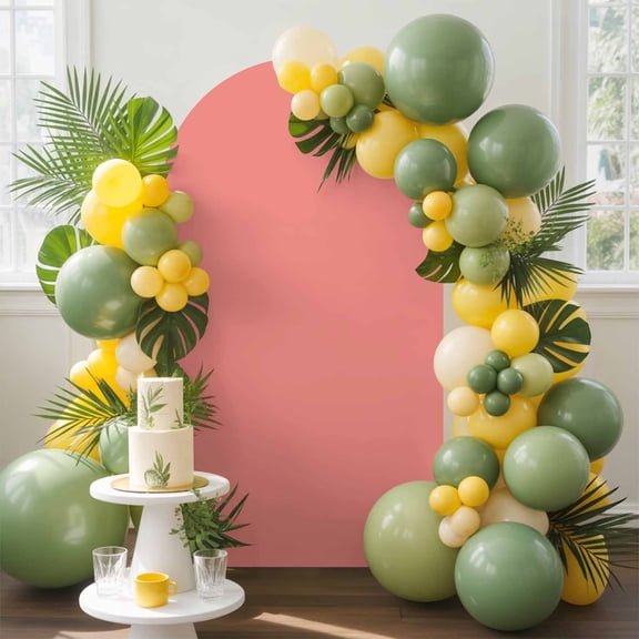 Peach Solid Arch Backdrop Cover, 7.2FT, Spandex Arch Covers Double-Sided Backdrop for Wedding Birthday Party Photo Background Decoration