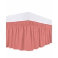 thumbnail image 1 of Peach Solid Bed Skirt California King Size 16" Drop Ruffled Wrap Around Bed Skirts Adjustable Elastic Bedskirt Dust Ruffle for California King Size Bed, 1 of 7