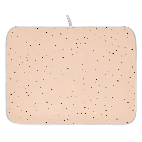 Peach Solid Color Background Dish Drying Mat for Kitchen, Quick Drying Absorbent Soft Durable 16" x 18"